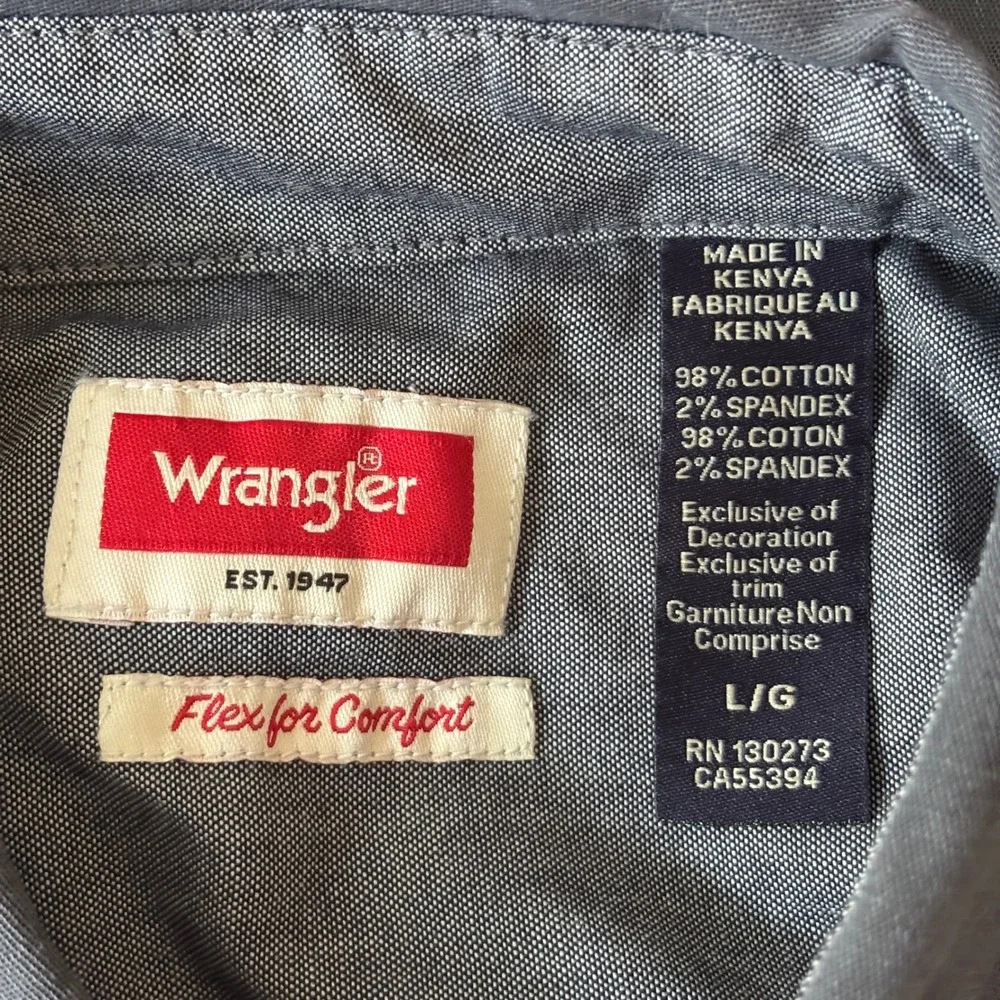 Wrangler Mens L Short Sleeve Shirt Gray Sun Washed Relaxed Fit   NWT Workwear